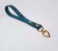 Marble Aqua Mini BDSM Leather Leash – Heart Snap Hook Bondage Lead