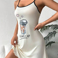 Floral Print Women Sling Dress Casual Short Skirt Sexy Sleepwear Summer Nightgown Breathable Milk Silk Loungewear Pajama Set
