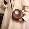 Fashion Black Half Moon Bag Luxury Pu Leather Ladies Purses and Handbags Crossbody Women Shoulder Bags
