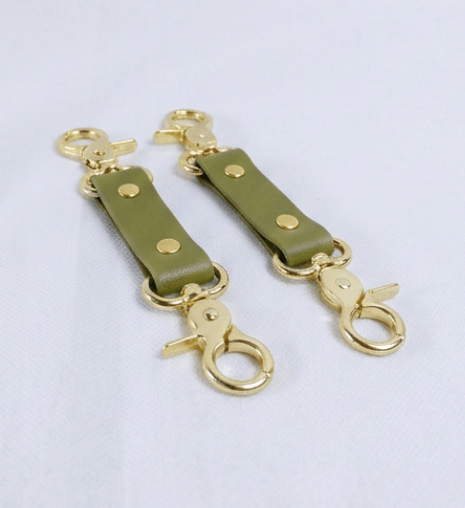 BDSM Connectors Avocado Leather Strap with Gold Hardware