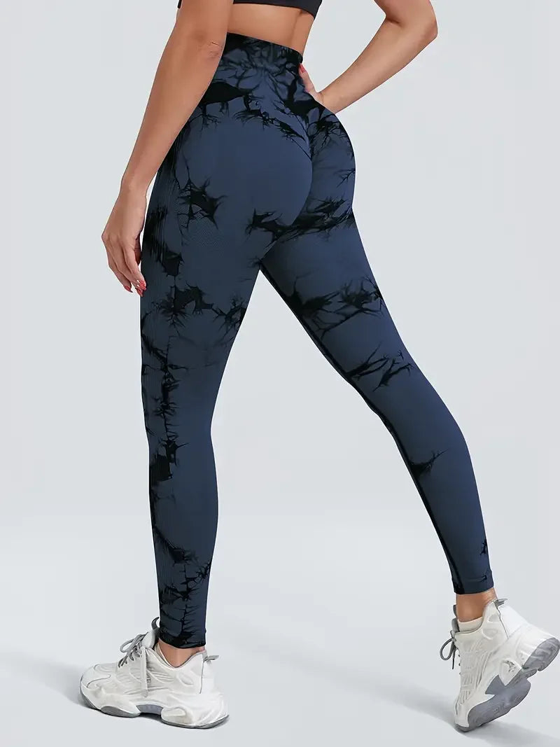 Women's Seamless Tie-dye Yoga Pants High Waist Soft Comfortable Gym Fitness Sportswear Workout Leggings Tights
