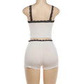 Stylish Lady Sexy Lace Trim Cami Top and Biker Shorts Set Loungewear Pajama Set 2026 Summer Women 2 Piece Sleepwear Homewear