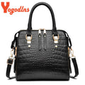 Yogodlns Luxury Crocodile Pattern Handbag Women Winter New PU Leather Tassel Shoulder Bag Brands Design Handle Bag Lady Purse