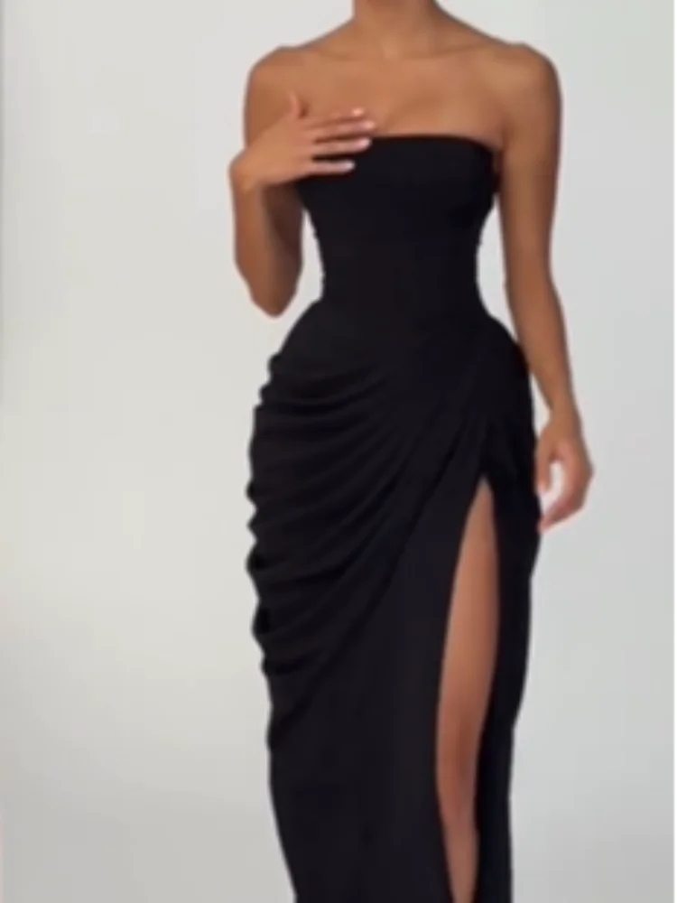 Elegant Scarf Collar Sling Women Summer Dress Solid Sleeveless Off-shoulder Slim Maxi Dresses 2026 Lady Chic Evening Party Gown