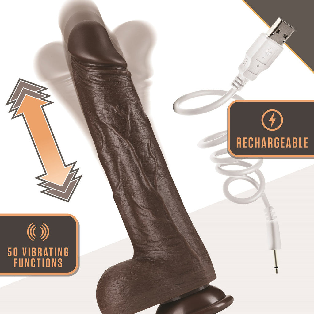 Blush Dr. Skin 8.75-Inch Thrusting & Vibrating Realistic Dildo with Suction Cup Base