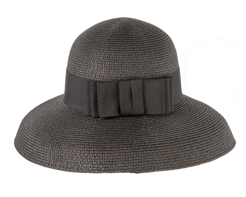Elegant black ladies summer beach hat