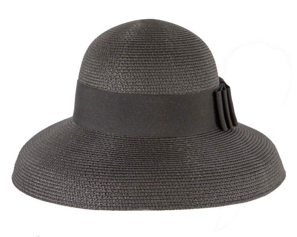 Elegant black ladies summer beach hat