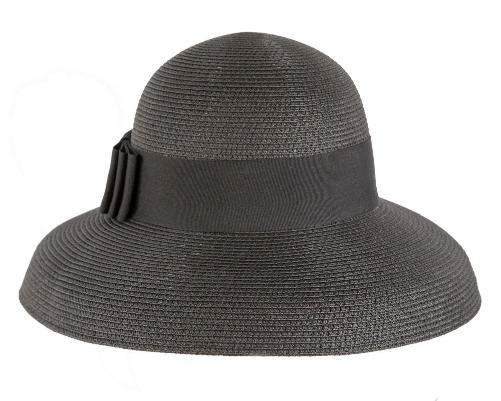 Elegant black ladies summer beach hat
