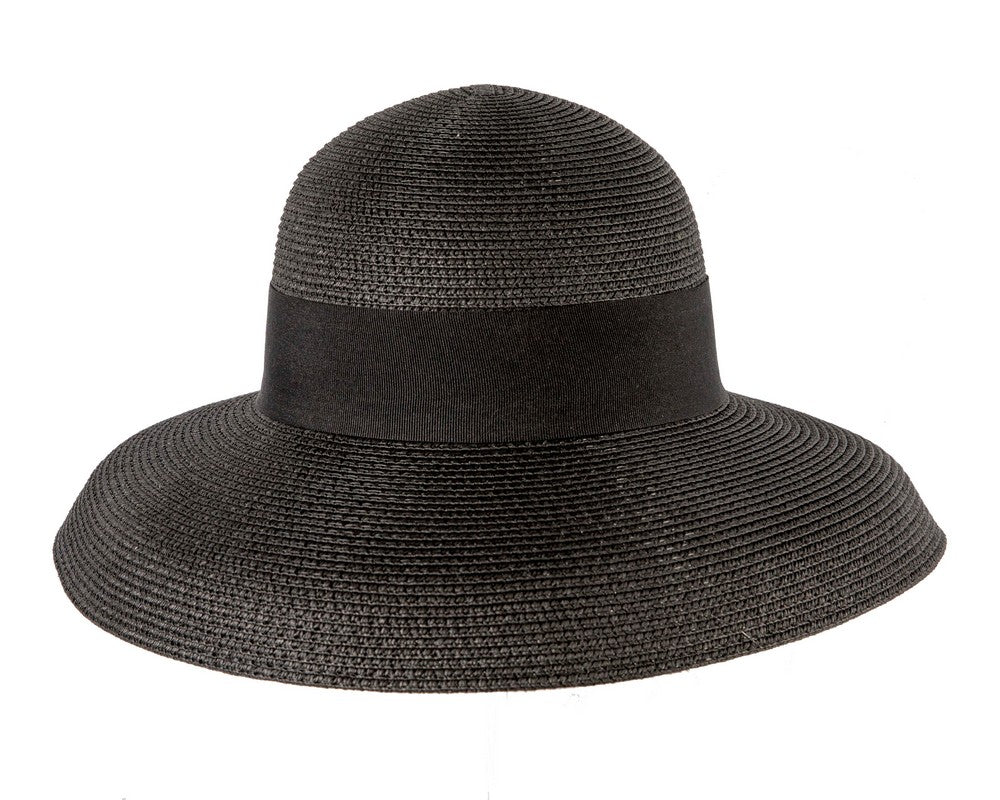 Elegant black ladies summer beach hat