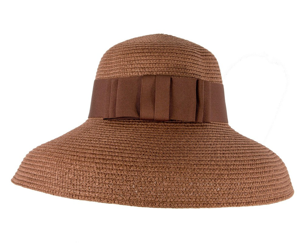 Elegant bronze ladies summer beach hat