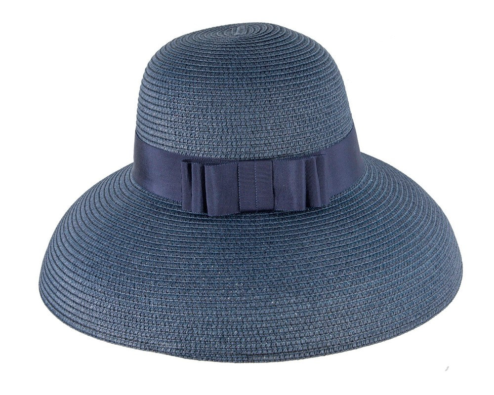 Elegant navy ladies summer beach hat
