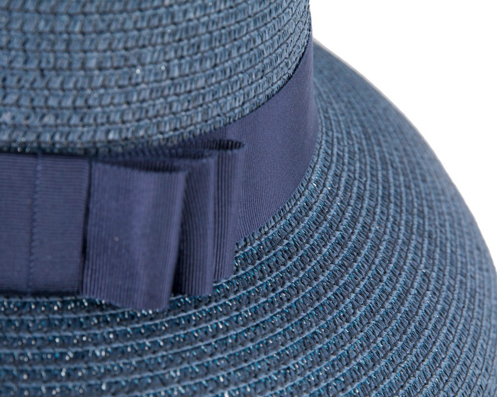 Elegant navy ladies summer beach hat