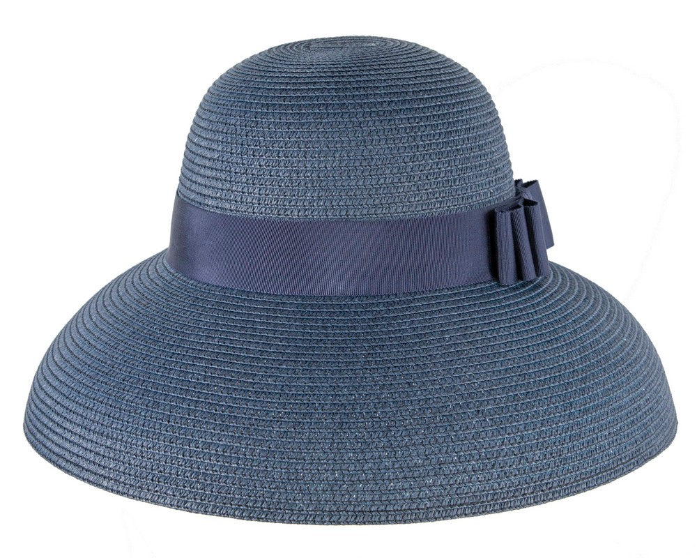Elegant navy ladies summer beach hat