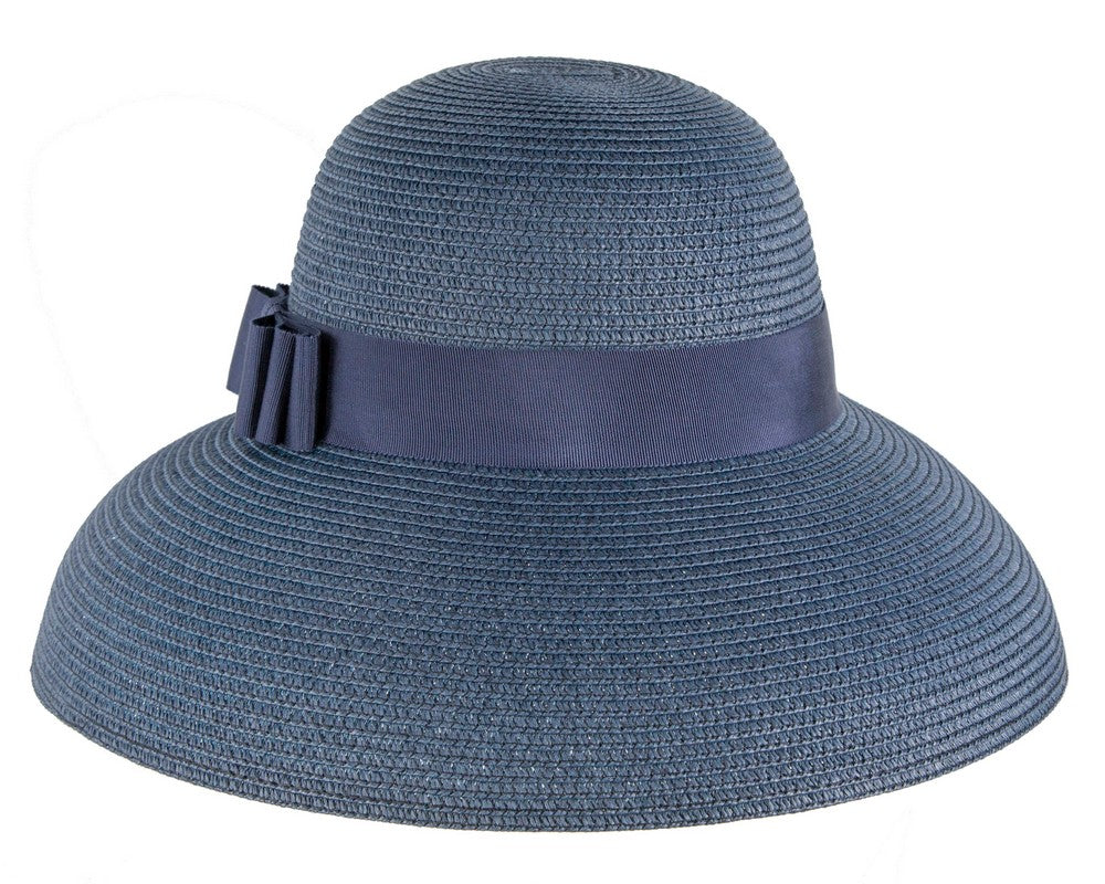 Elegant navy ladies summer beach hat