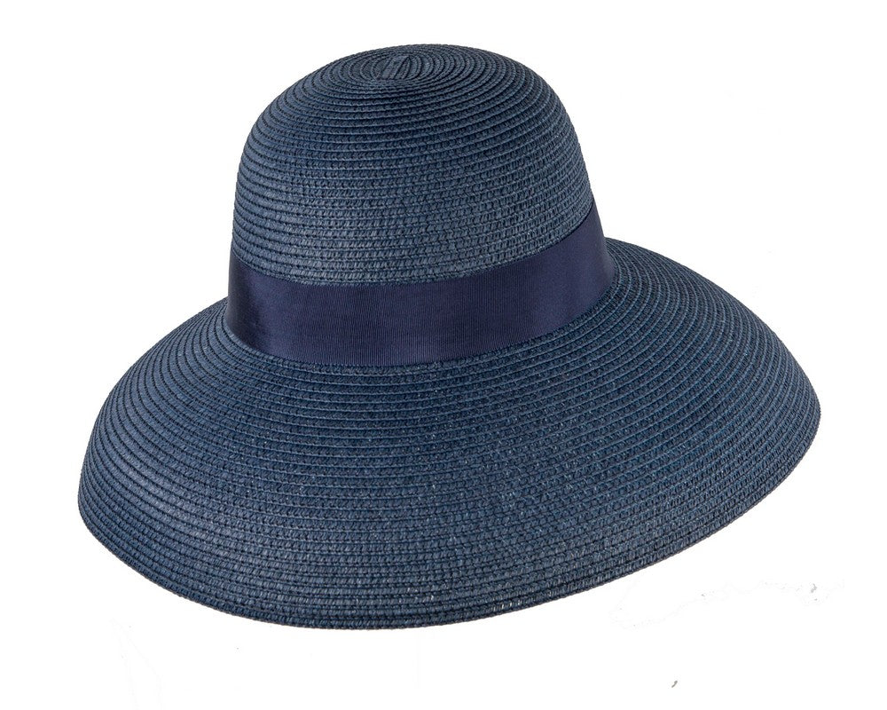 Elegant navy ladies summer beach hat