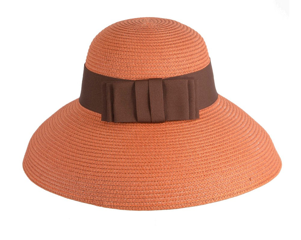 Elegant orange ladies summer beach hat