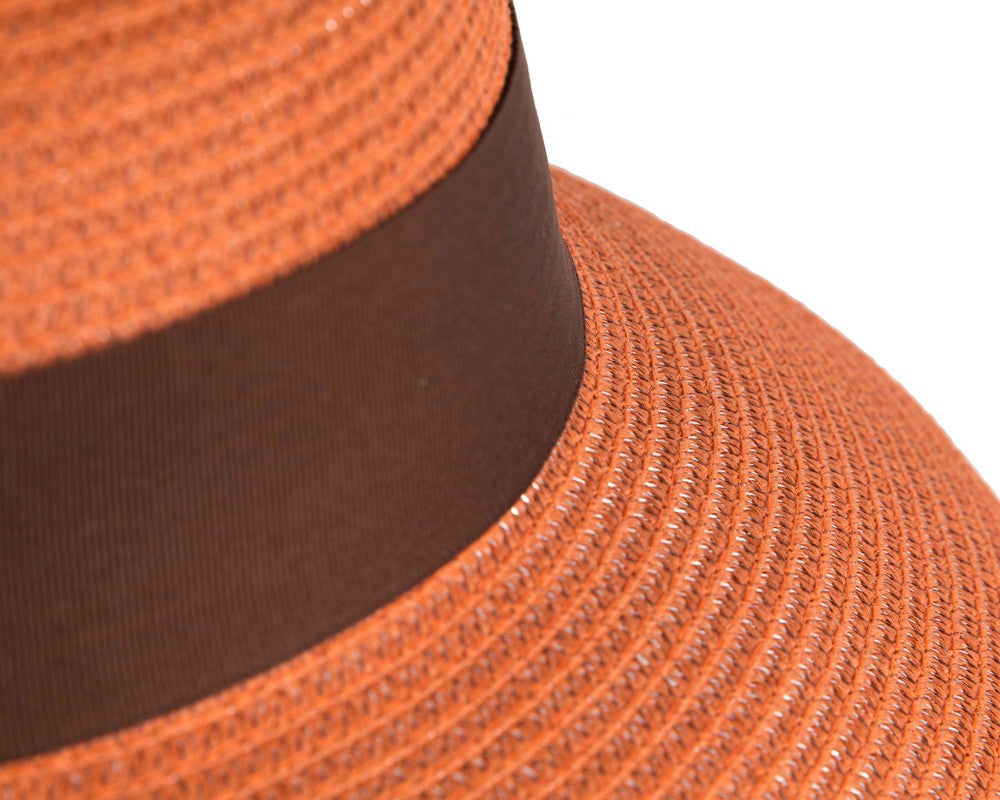 Elegant orange ladies summer beach hat