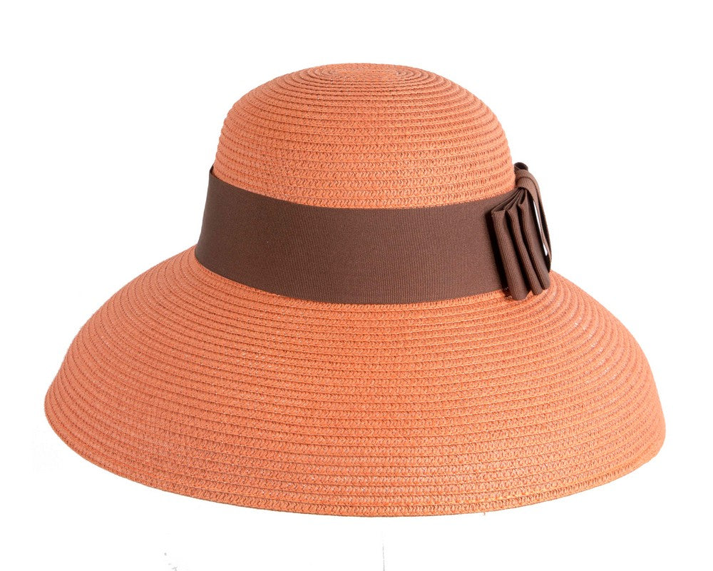 Elegant orange ladies summer beach hat