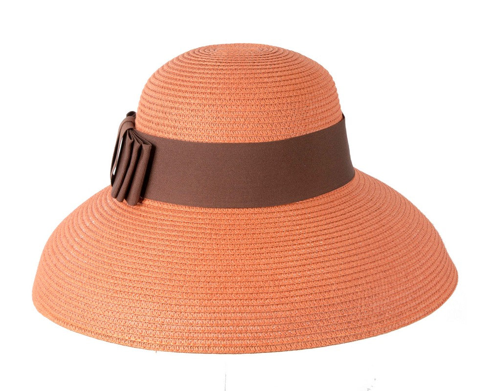 Elegant orange ladies summer beach hat
