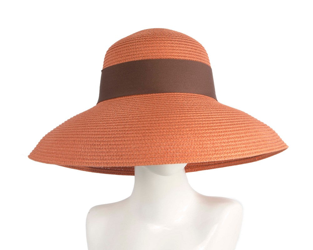 Elegant orange ladies summer beach hat