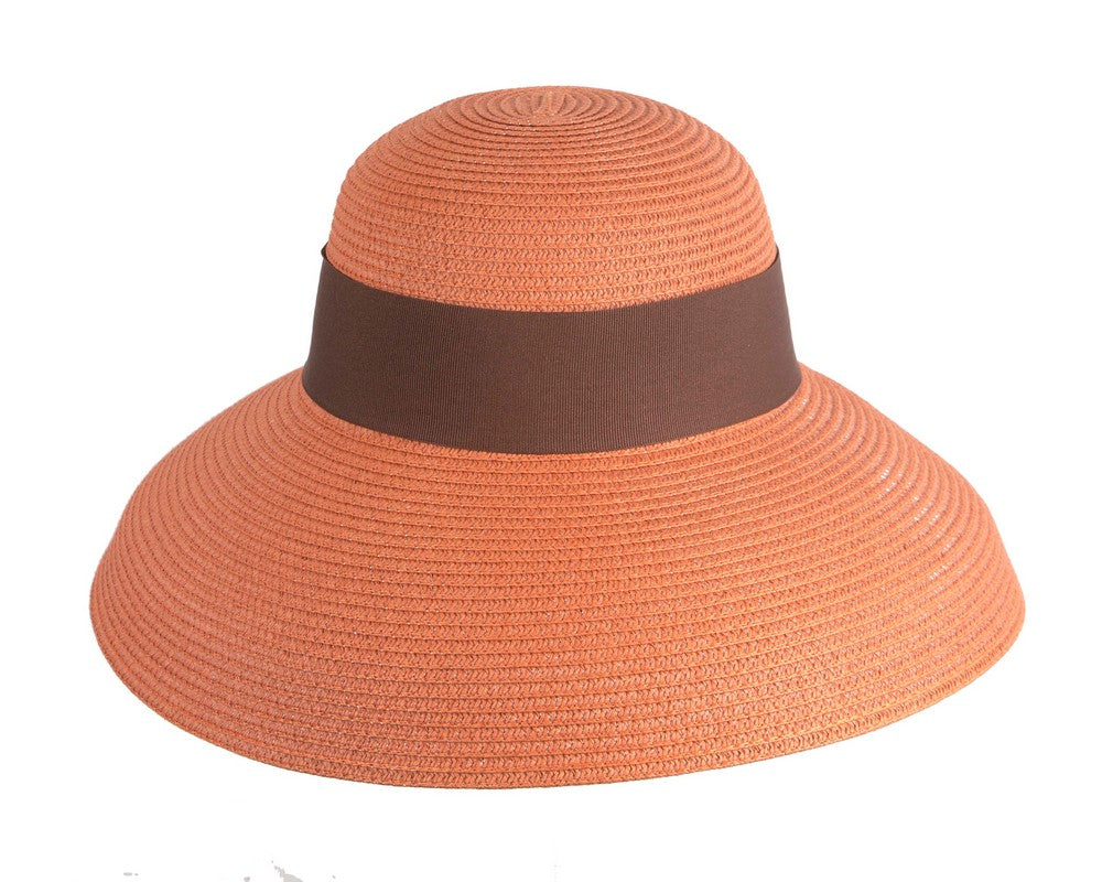 Elegant orange ladies summer beach hat