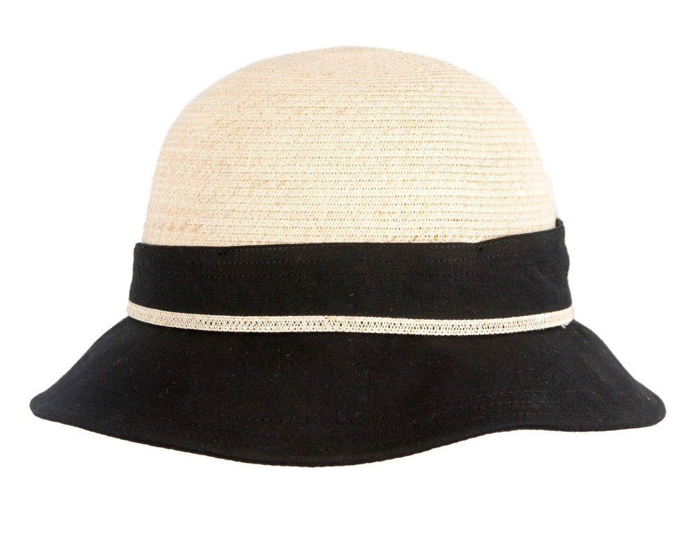 Black straw ladies summer beach hat