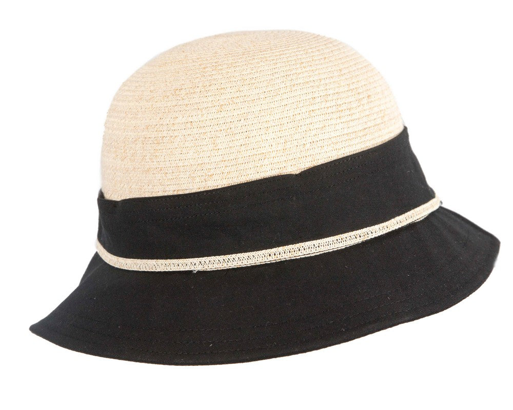Black straw ladies summer beach hat