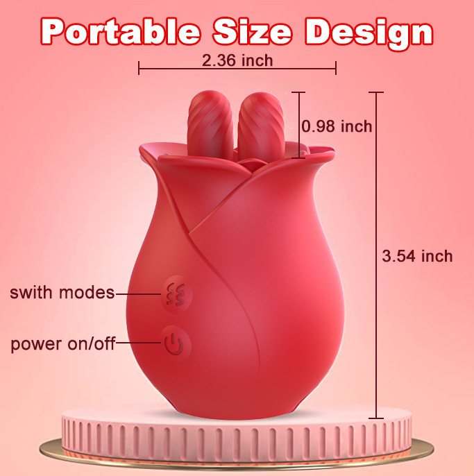 YW Red Clit Licking Rose Vibrator