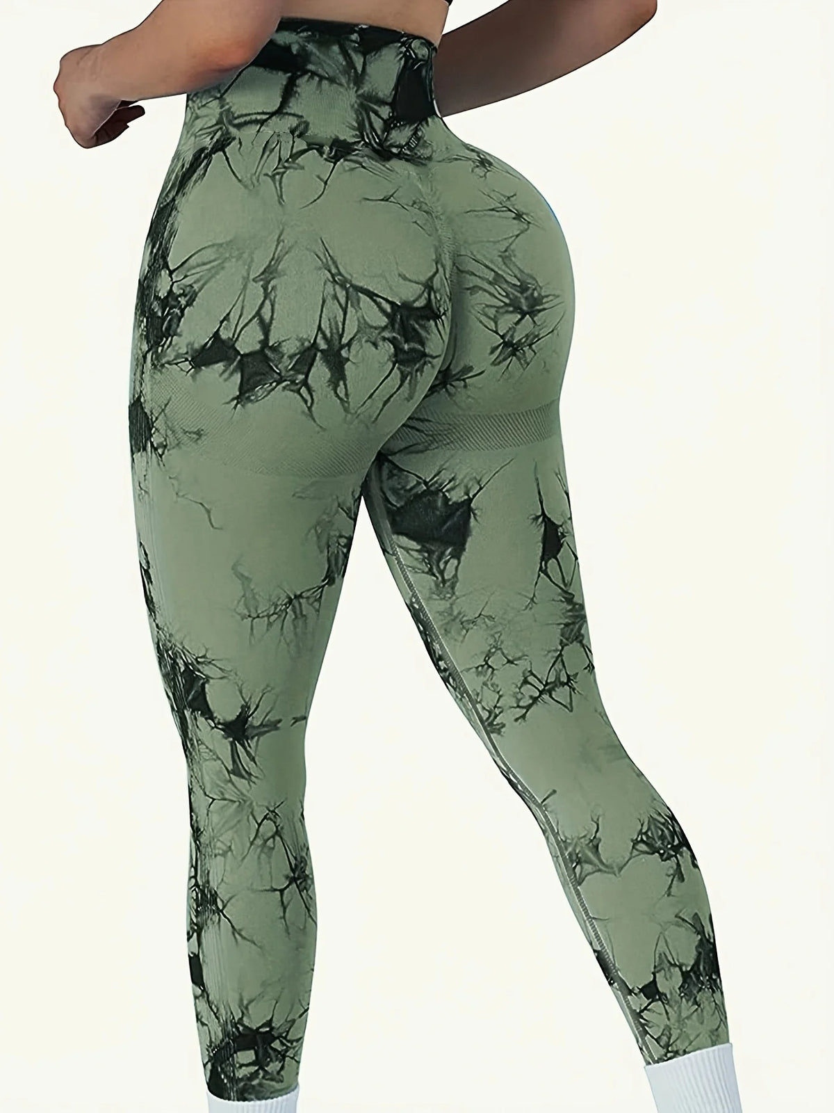Tie Dye Seamless High Waisted Workout Leggings for Women Scrunch Butt Lifting Yoga Gym Athletic Pants