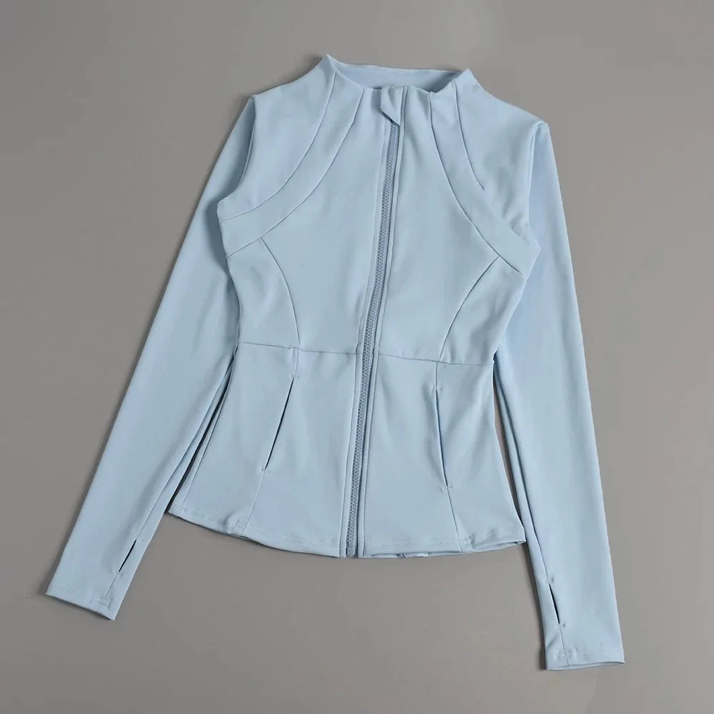New yoga clothes for women, long sleeved running, fitness, slimming, versatile yoga jackets, training sports tops, jackets