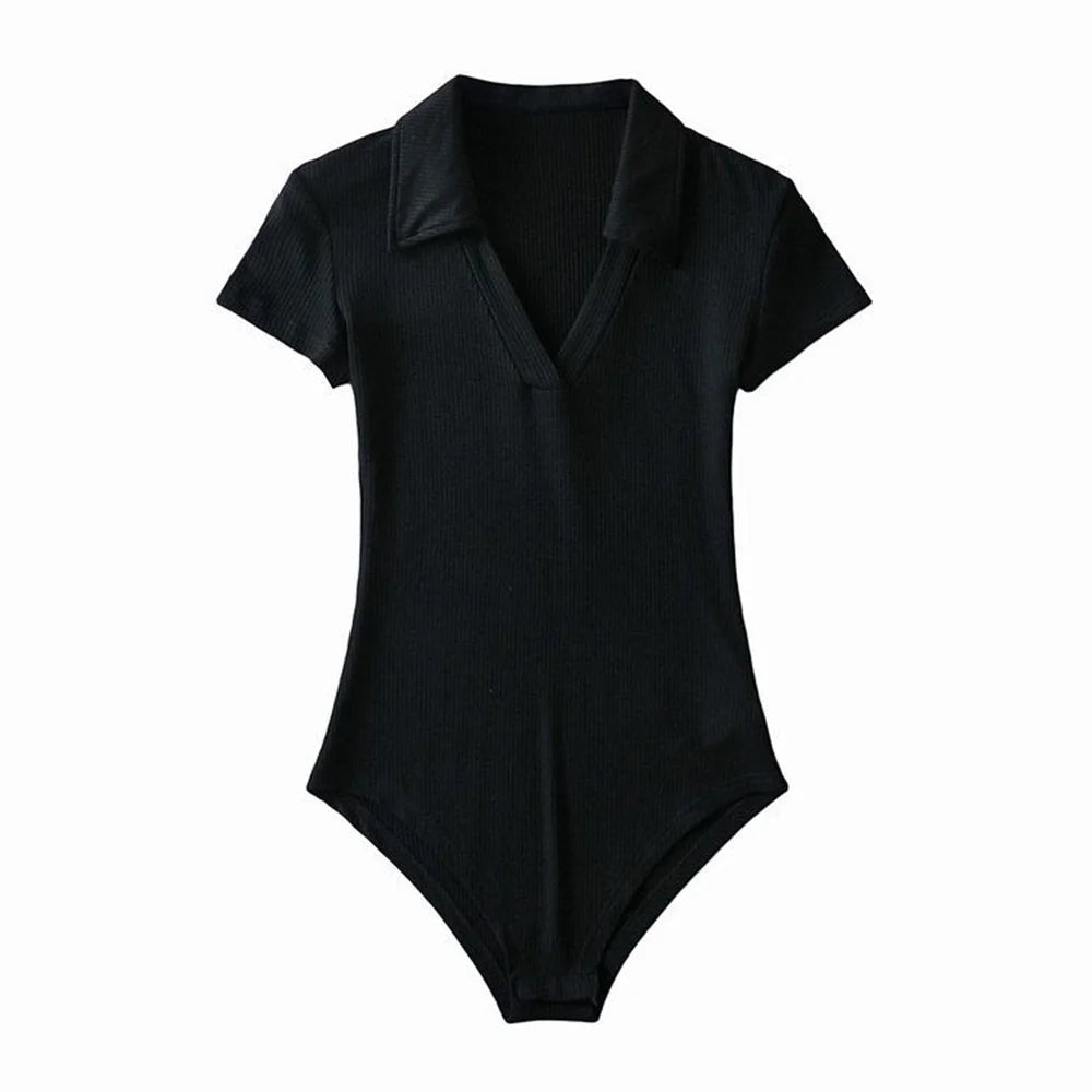 New Women Bodysuit Lingerie Sleepwear Short Sleeve Slim Fit Sexy Jumpsuit Casual Basic Top Bodycone V-neck Hotsweet Undershirt
