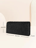 Women Envelope Evening Bag Glitter Ladies Chain Shoulder Bags Shiny Silver Long Purse Female Wedding Party Clutches Mini Handbag