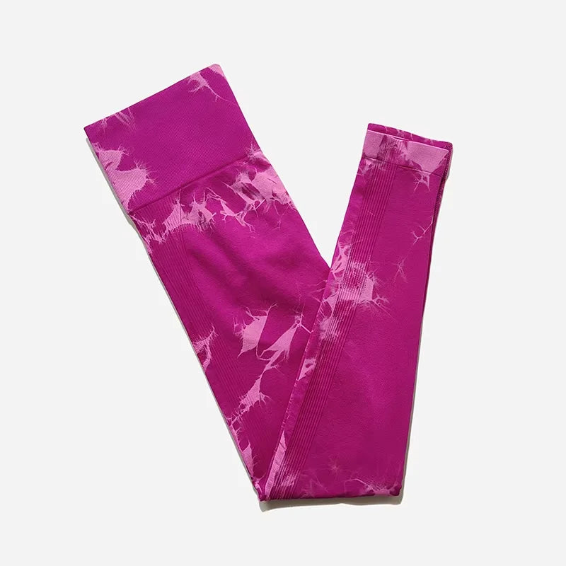 Tie Dye Seamless Leggings For Women High Waist Yoga Pants  Scrunch Butt Lifting Tights Fitness Workout Leggins Gym Clothing