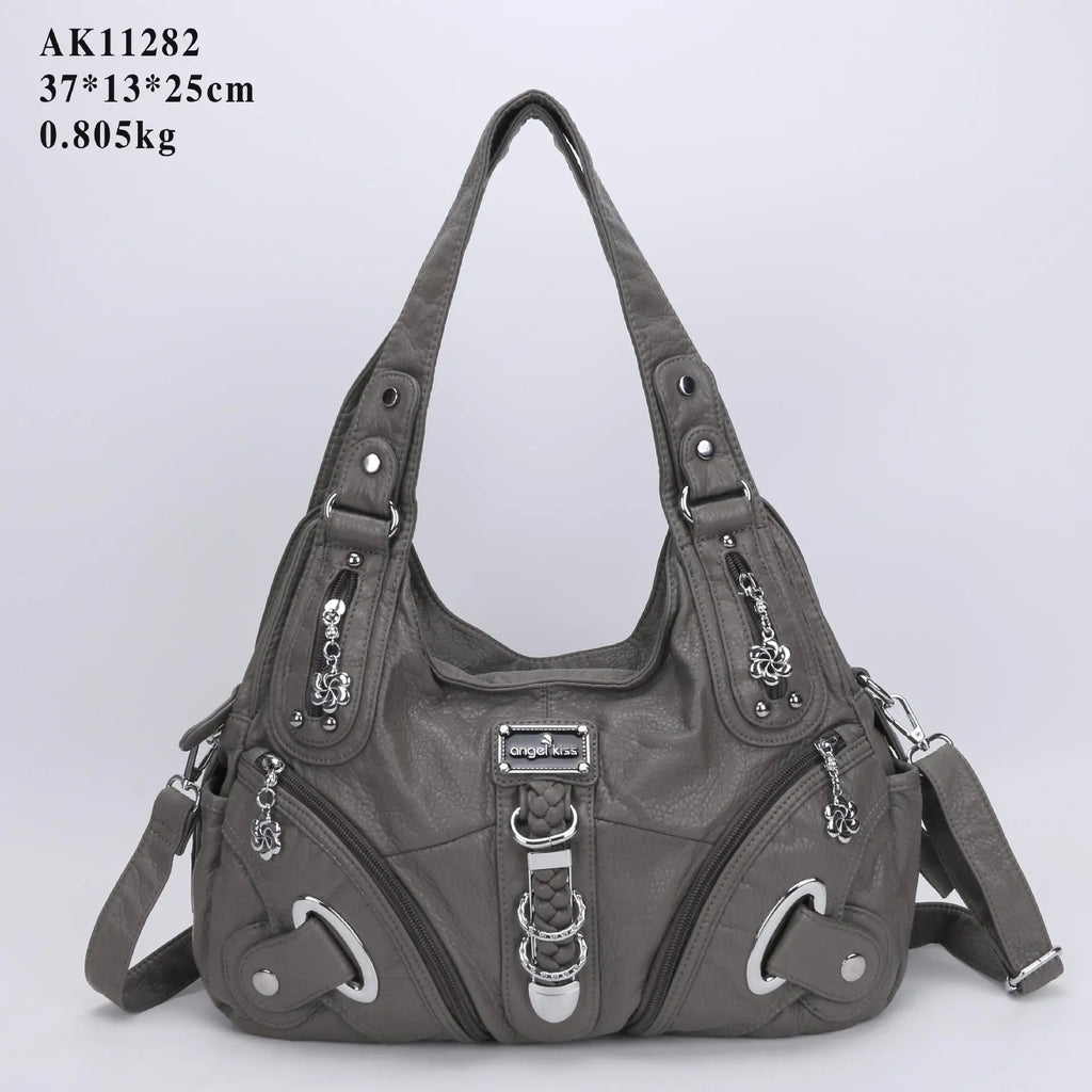 Angel Kiss Women Handbags Fashion Shoulder Bag Large Tote Top-handle Shopping Pack Multifunctional Satchel Lady Hobos Big Purse