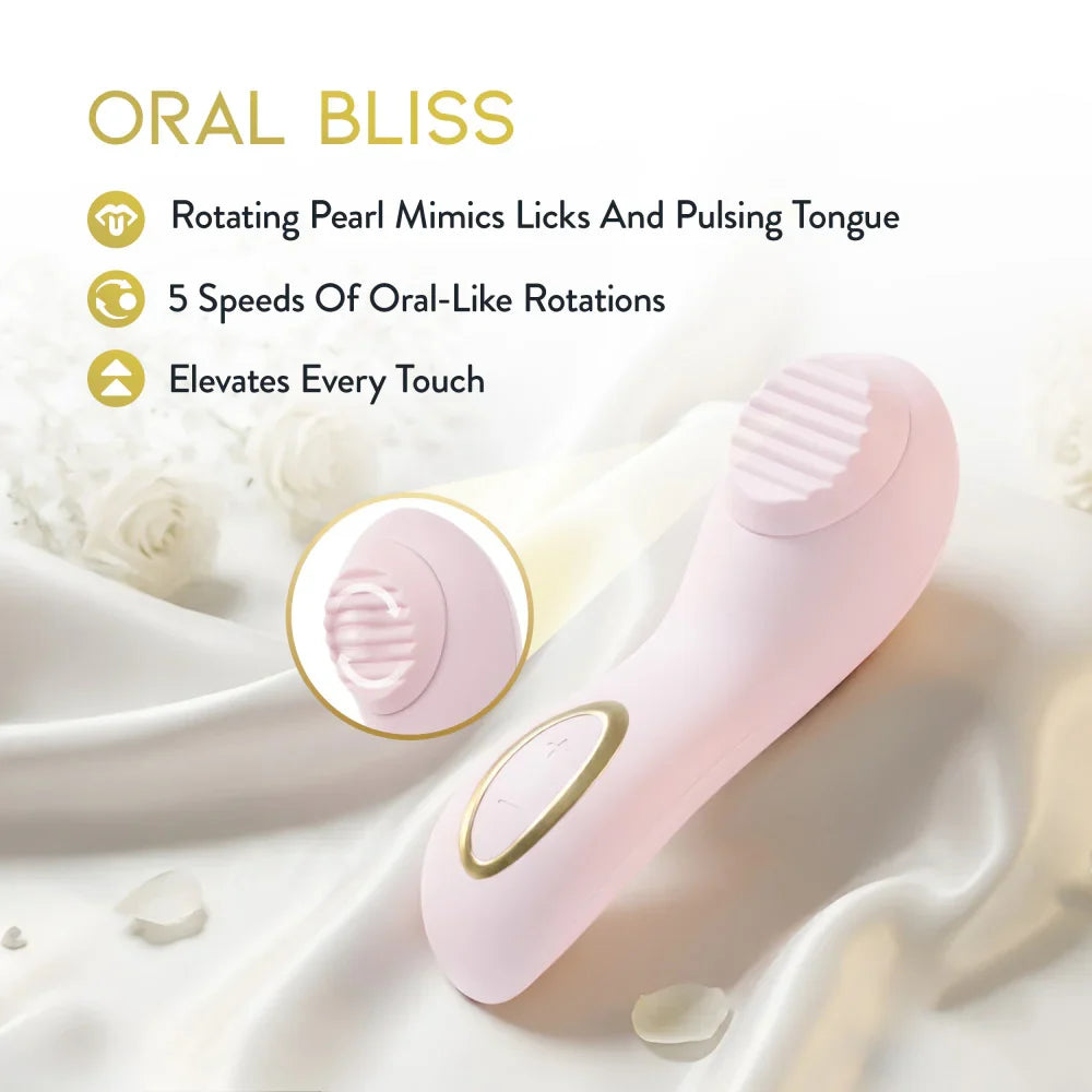 Blush Dahlia Handheld Clit Rotating Vibrator