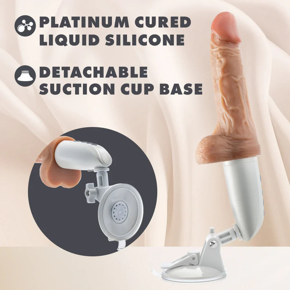 Blush Dr. Skin Dr. Hammer 7 Inch Vibrating & Thrusting Dildo with Suction Base Remote Controlled