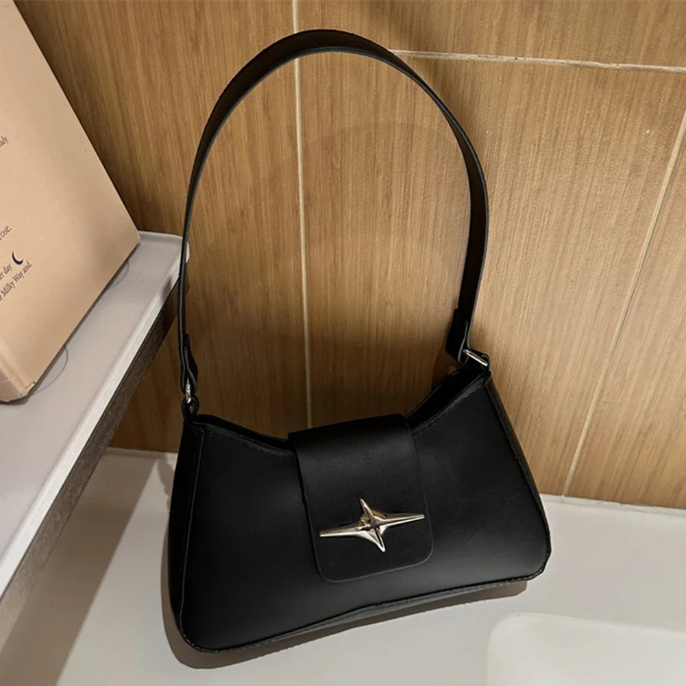 Vintage Shoulder Bags Small Purse for Women Classic PU Leather Shoulder Bag Ladies Underarm Handbag Fashionable Crossbody Bag