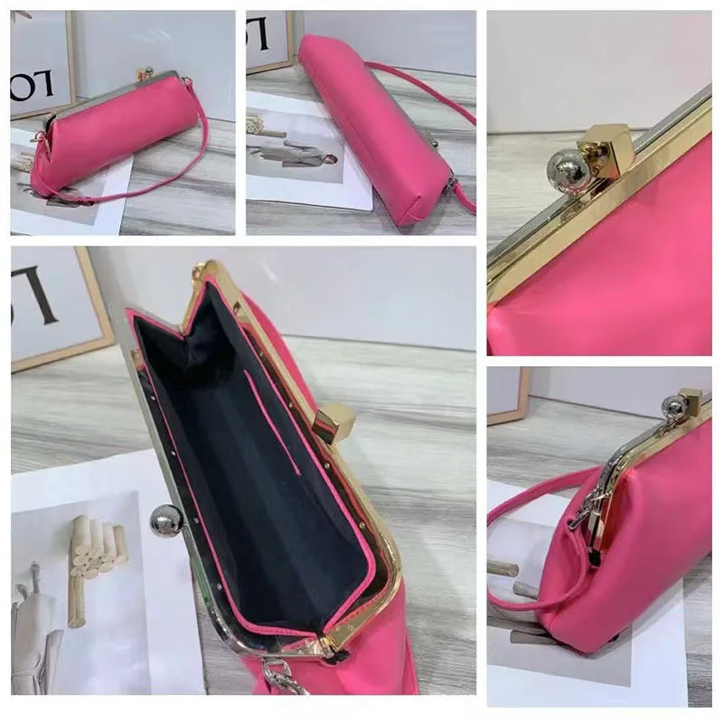 Luxury Kisslock Clip Clutch Ladies Evening Bags for Women Handbags Fashion Designer Shoulder Bag New Frame Wedding Purses Pouch