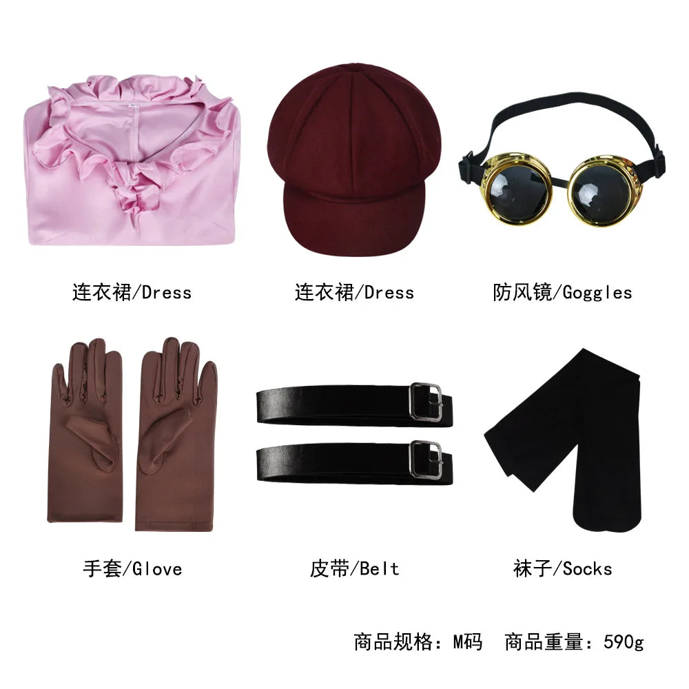 Anime Koala Cosplay Costume Woman Koala Pink Dress Hat Sexy Uniform Wig Set Halloween Carnival Party Play Outfit for Women