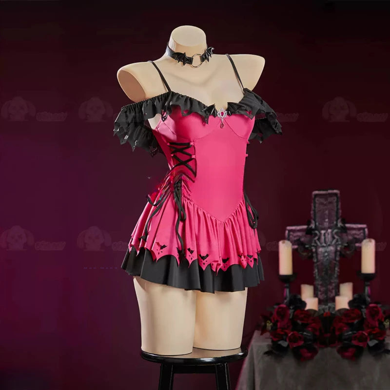 Draculaura Cosplay Costume Anime High Sexy Swimsuit Lovely Uniform Halloween Party Role Play Outfit Women Sweet Beach dress