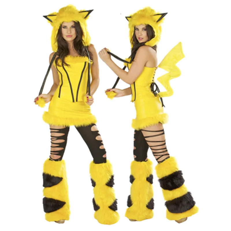 Sexy Christmas Ladies Costume Halloween Cosplay Big Tail Wolf Role Play Party Maid Seduction Santa Claus Gift Womens Uniform