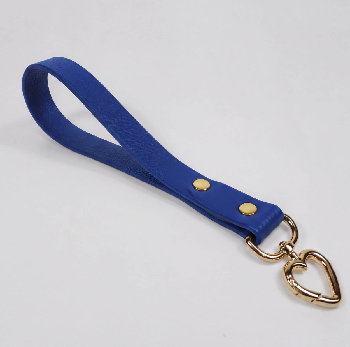 Blue Mini BDSM Leather Leash – Heart Snap Hook Bondage Lead