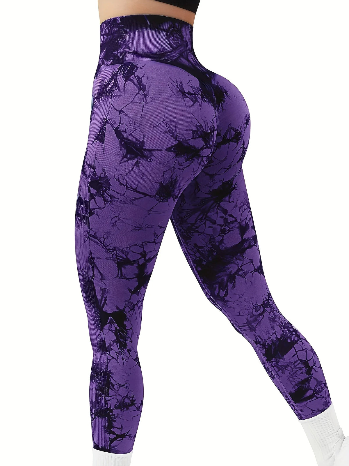 Tie Dye Seamless High Waisted Workout Leggings for Women Scrunch Butt Lifting Yoga Gym Athletic Pants