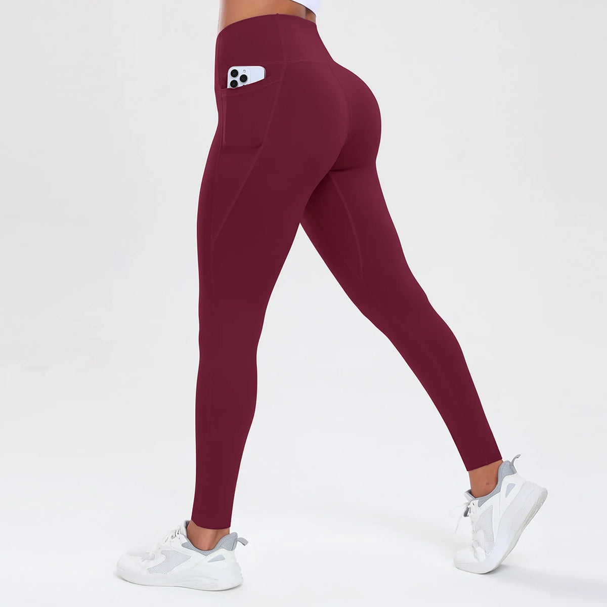 Women Yoga Pants with Pockets Butt Lifting Tummy Control Sports Leggings High Waist Fitness Tights Gym Clothing Sportswer
