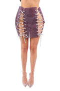 4 Sides Lace Up Mini Skirt