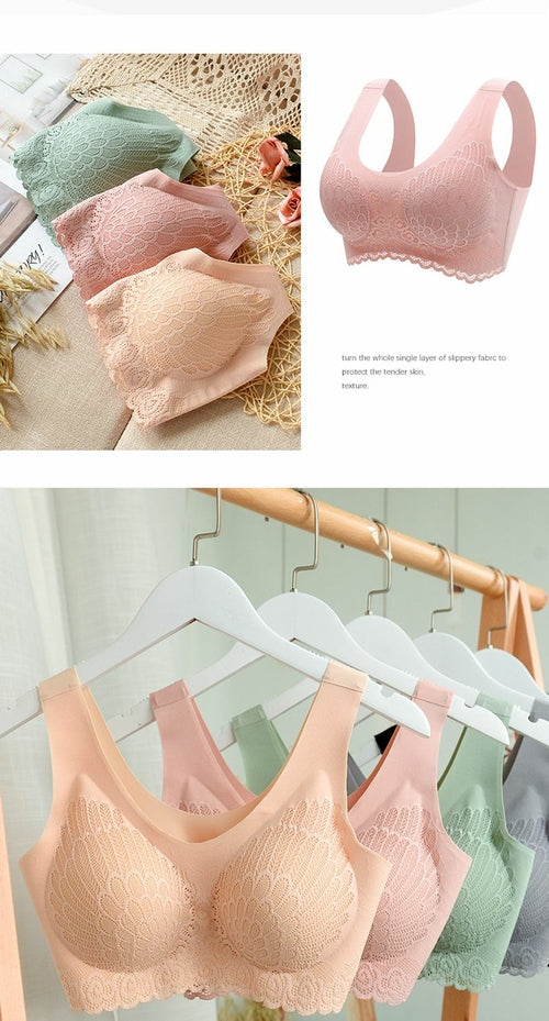Latex Underwear Seamless Steel Ring Bra