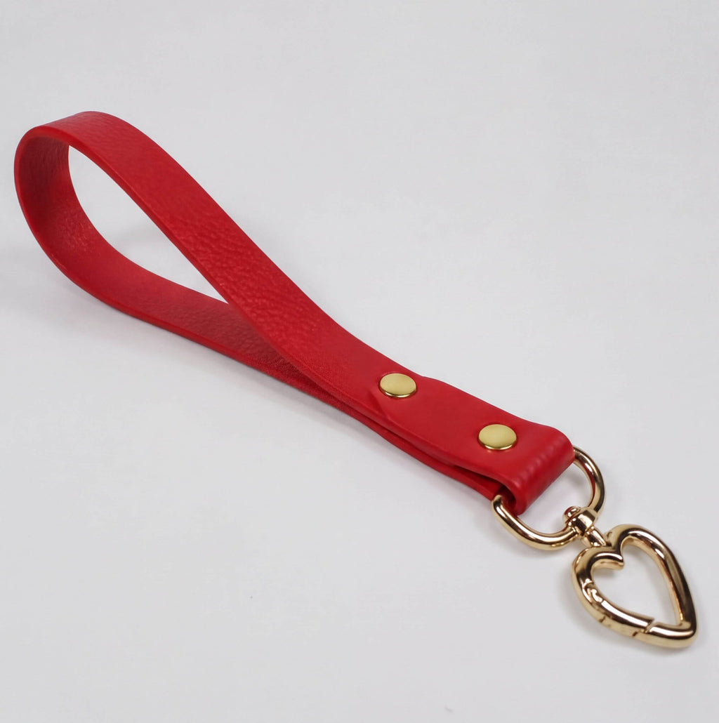 Marble Aqua Mini BDSM Leather Leash – Heart Snap Hook Bondage Lead