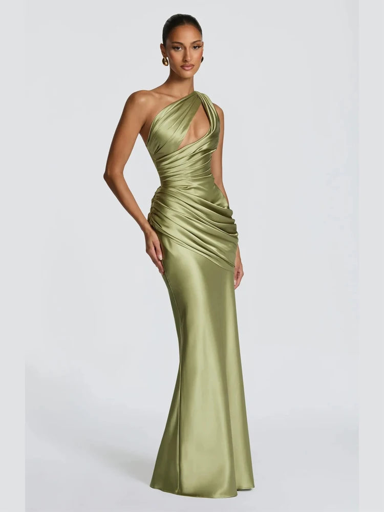 Elegant Scarf Collar Sling Women Summer Dress Solid Sleeveless Off-shoulder Slim Maxi Dresses 2026 Lady Chic Evening Party Gown