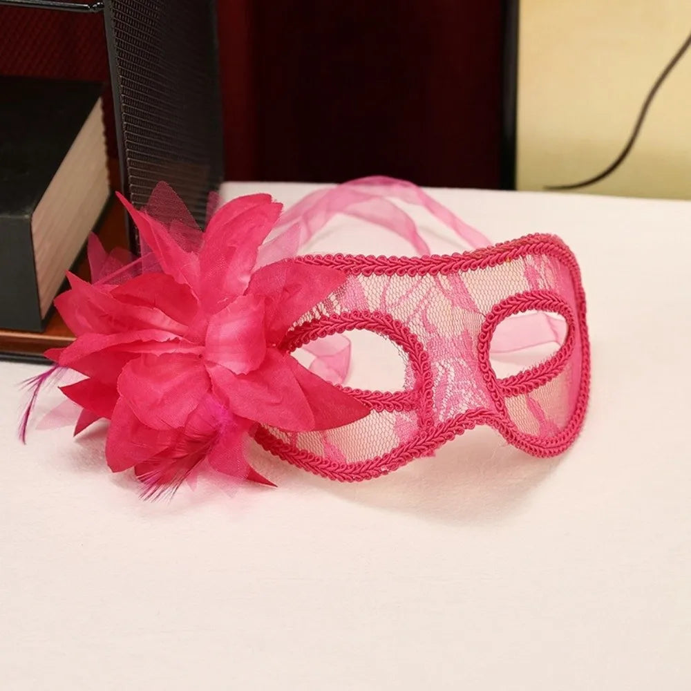Funny Flower Half-Face Mask Multicolor Seductive Style Masquerade Ball Mask Fancy Prom Masquerade Feather Mask Ladies