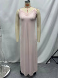 Spring/Summer Sexy Spaghetti Strap Long Lace Nightgown Solid Color 2025 Trendy Women's Sleepwear Dress